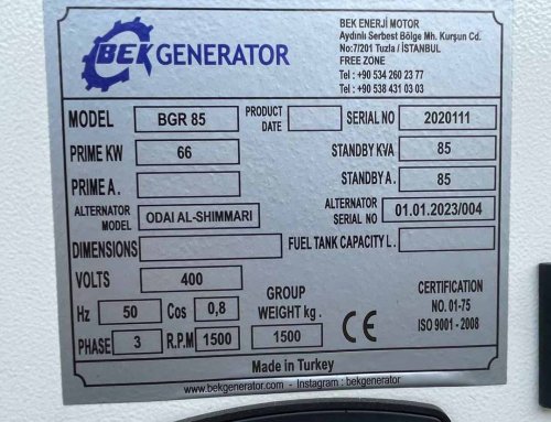 Дизельный генератор BEK MOTOR BGW-85 (68 кВт)